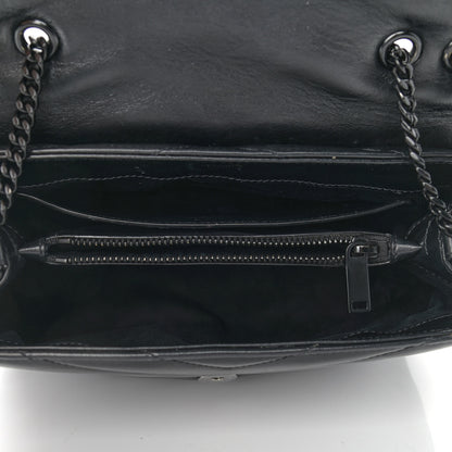 Saint Laurent Calfskin Y Quilted Monogram Small Loulou Chain Satchel Black 5 of 9