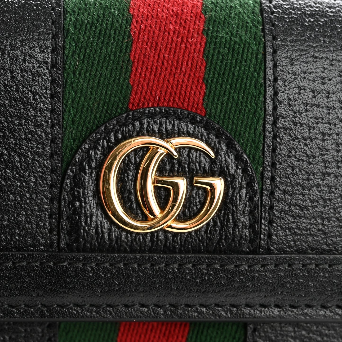 Calfskin Web Ophidia Continental Wallet Black