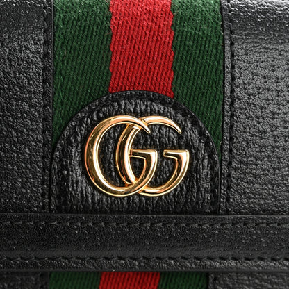 Gucci Calfskin Web Ophidia Continental Wallet Black 8 of 9