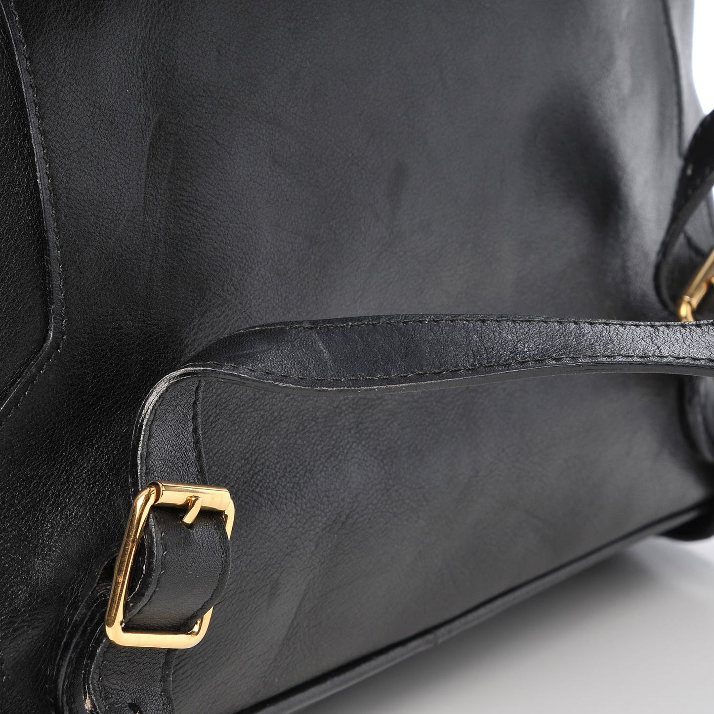 Calfskin Bamboo Backpack Black