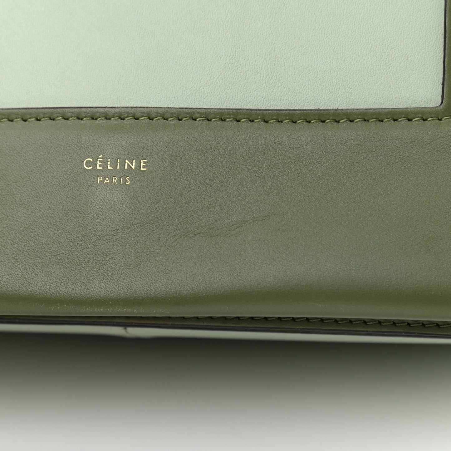 Shiny Smooth Calfskin Medium Frame Shoulder Bag Olive Pastel Green