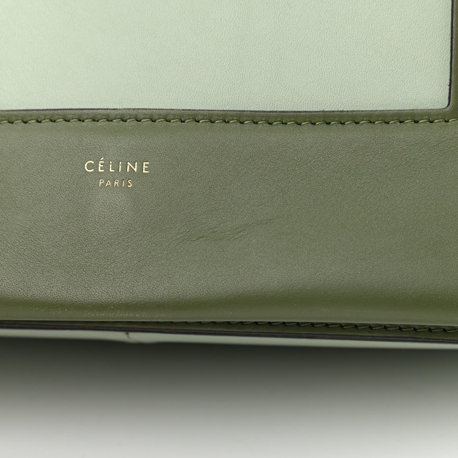 Celine Shiny Smooth Calfskin Medium Frame Shoulder Bag Olive Pastel Green 11 of 13
