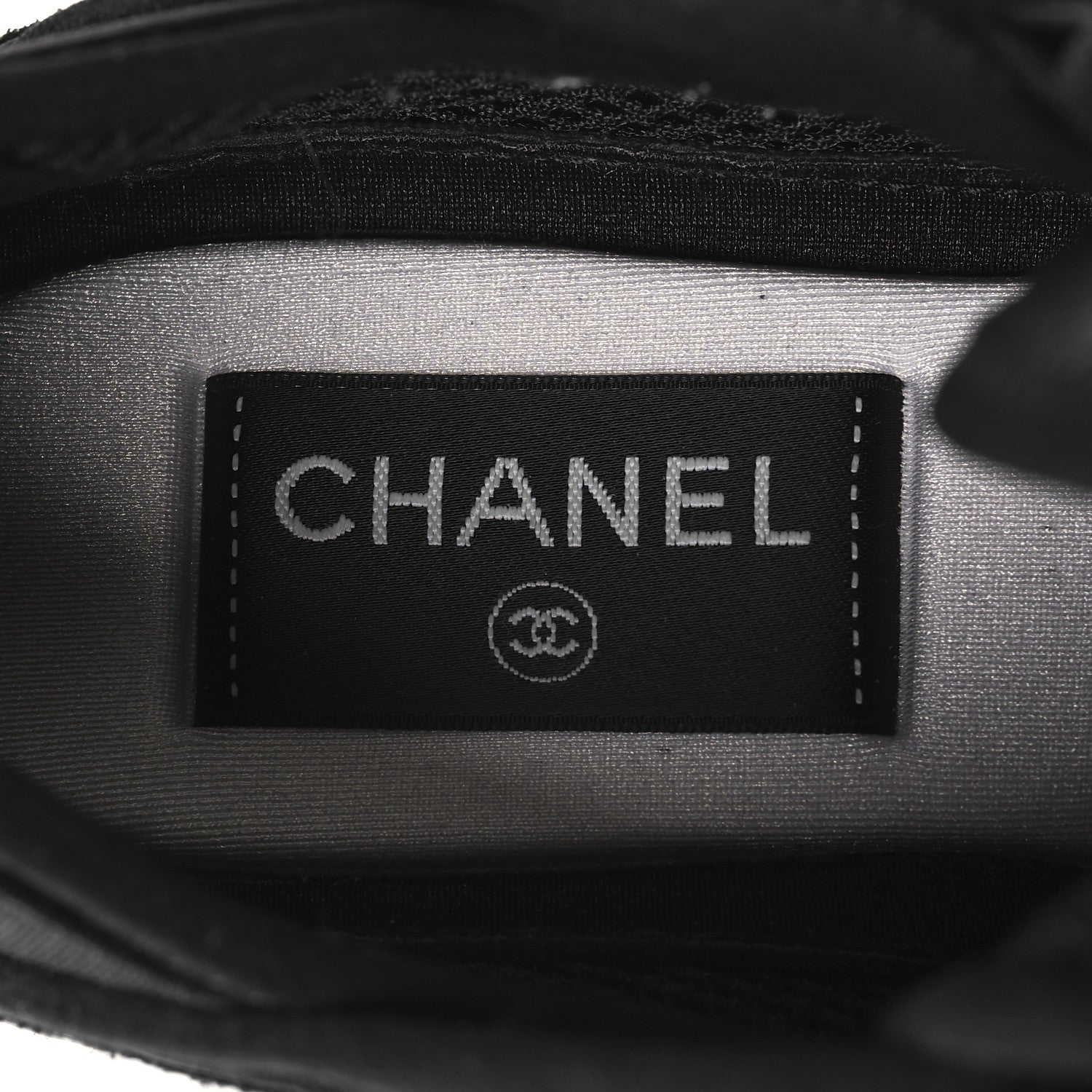 Chanel Suede Calfskin Nylon Grosgrain CC Sneakers 37 Black 9 of 9