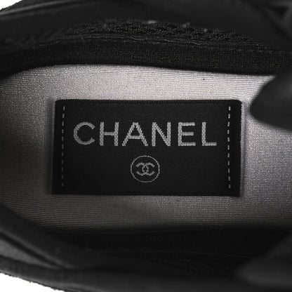 Chanel Suede Calfskin Nylon Grosgrain CC Sneakers 37 Black 9 of 9