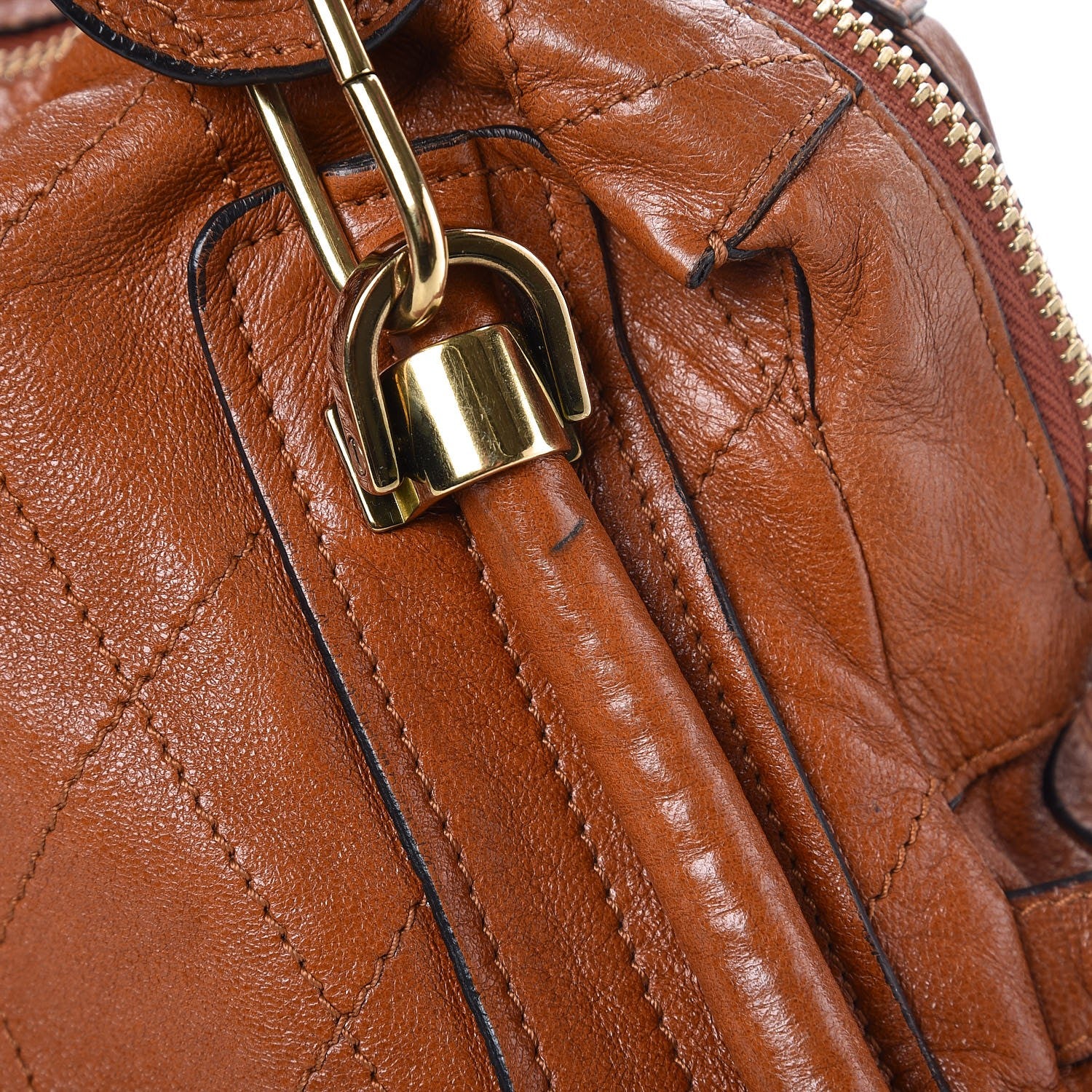 Chloe Sheepskin Stitched Small Paraty Caramel 11 of 22