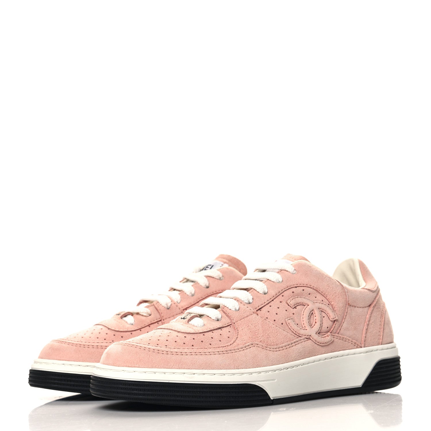 Chanel Suede Womens CC Sneakers 36 Pink 4 of 8