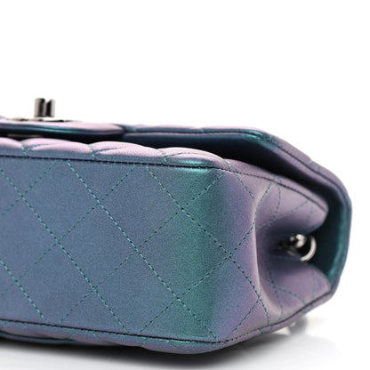 Chanel Iridescent Lambskin Quilted Mini Rectangular Flap Turquoise 10 of 11