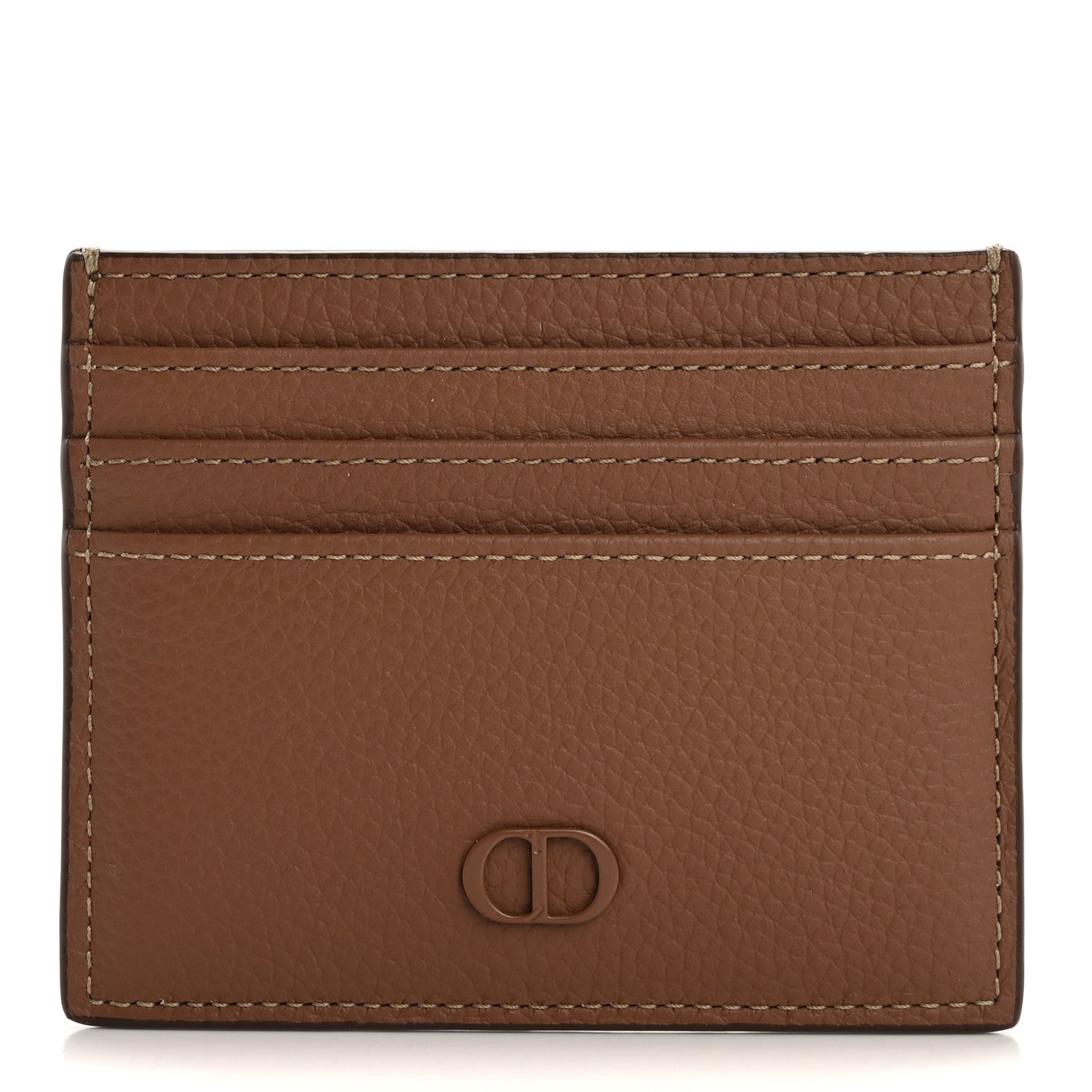Christian Dior HOMME Grained Calfskin CD Icon Card Holder Brown 1 of 8