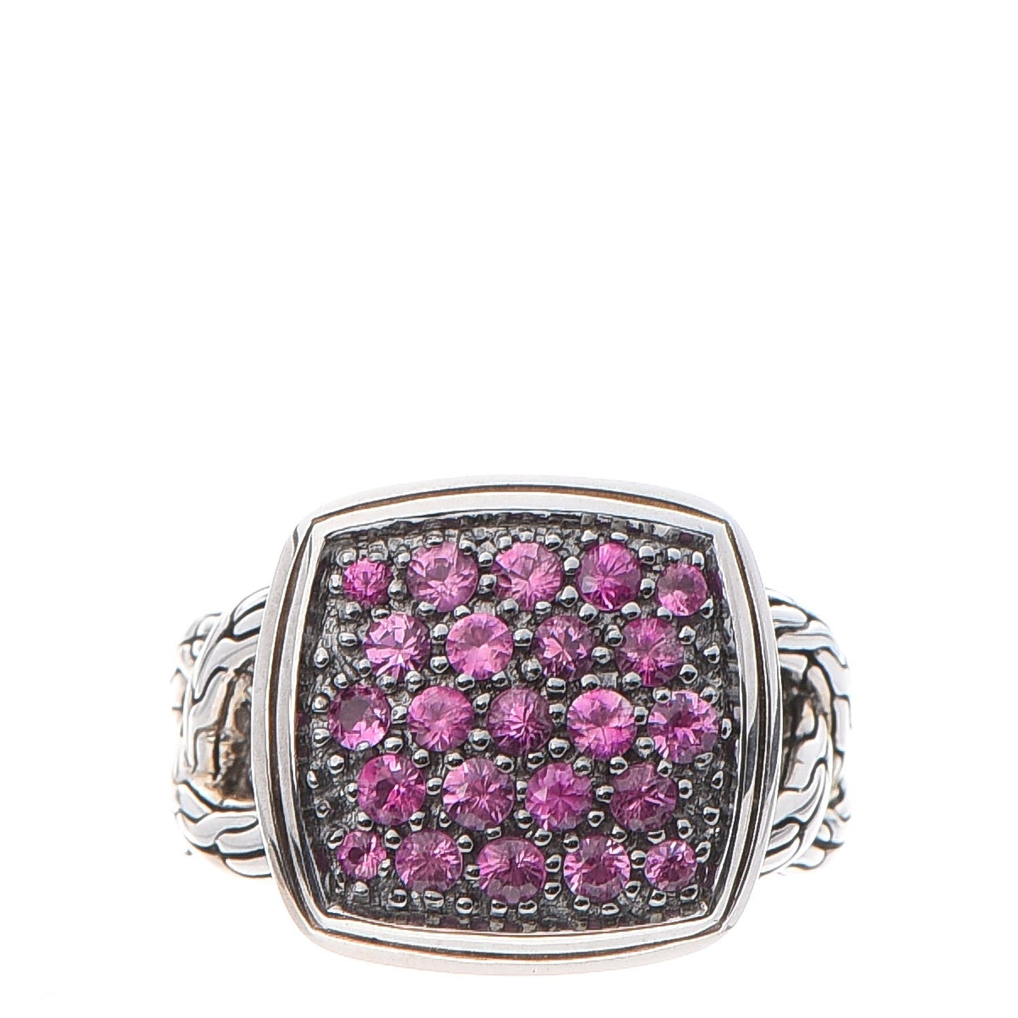Sterling Silver Pink Sapphire Classic Chain Ring 53 6.25