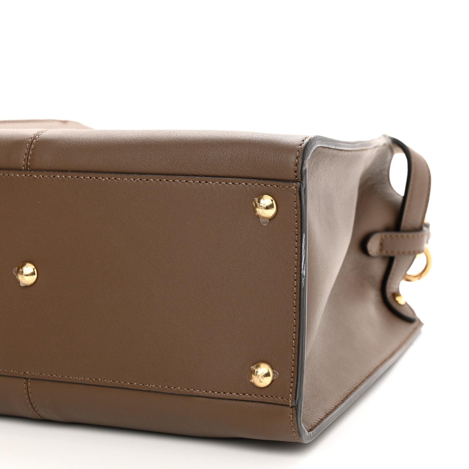 Fendi Vitello Seta Glazed Fabric FF 1974 Medium Peekaboo X-Lite Maya Mogano Panna 12 of 13