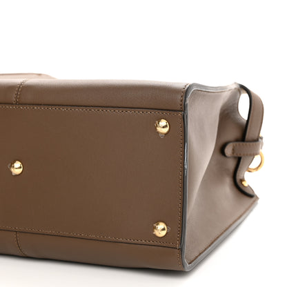 Fendi Vitello Seta Glazed Fabric FF 1974 Medium Peekaboo X-Lite Maya Mogano Panna 12 of 13