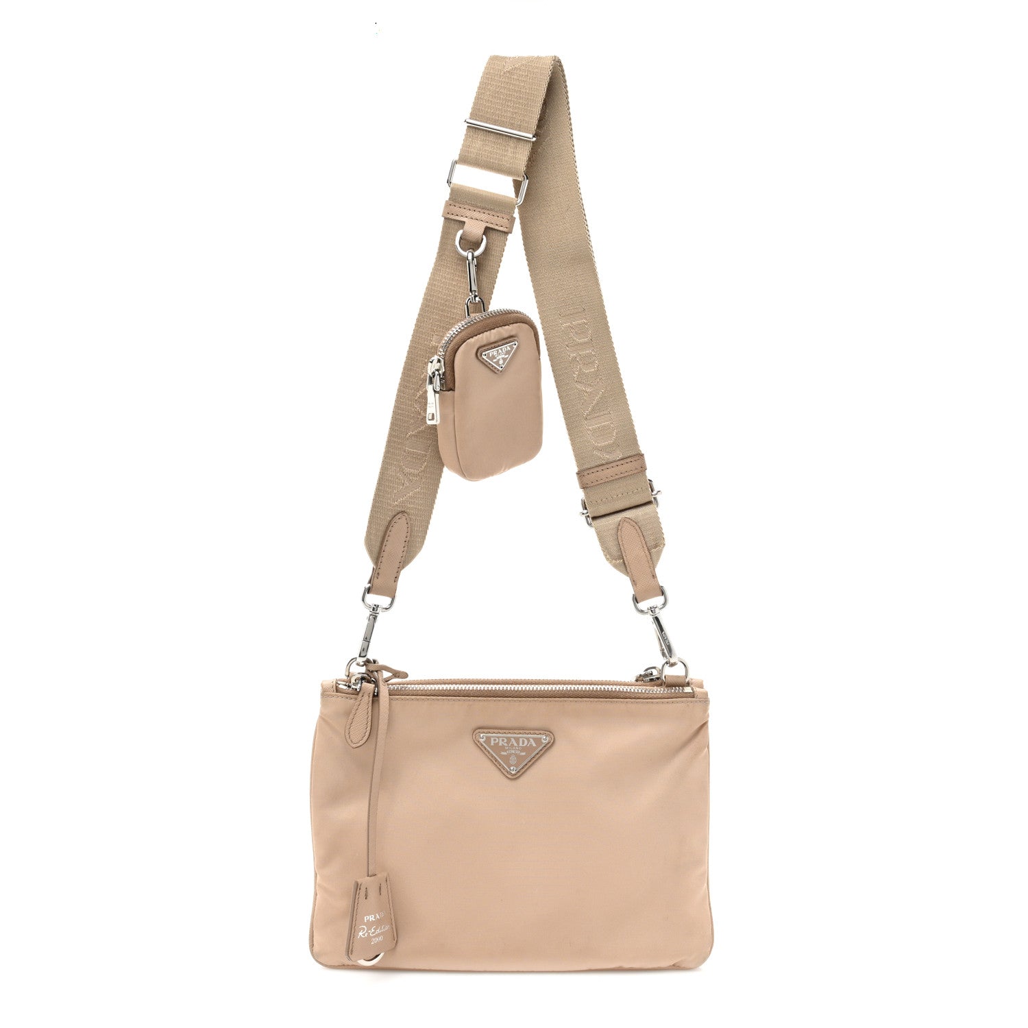 Prada Re-Nylon Saffiano Re-Edition 2000 Double Zip Crossbody Bag Cammeo 1 of 10