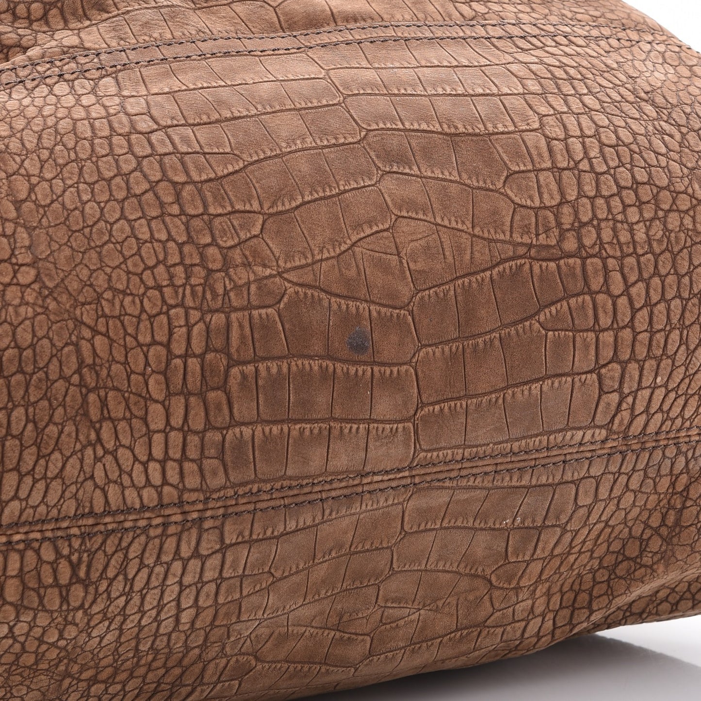 Nubuck Crocodile Embossed Medium Pandora Brown