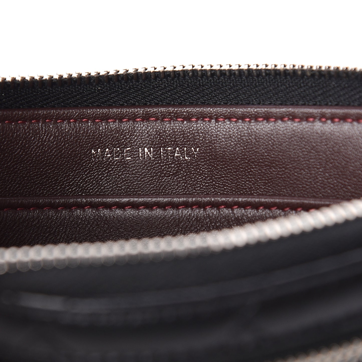 Lambskin Quilted Zip Pouch Black