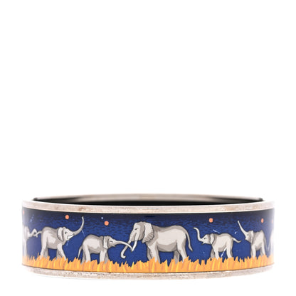 Hermes Enamel Printed Elephants Grazing Medium Bracelet 70 3 of 6