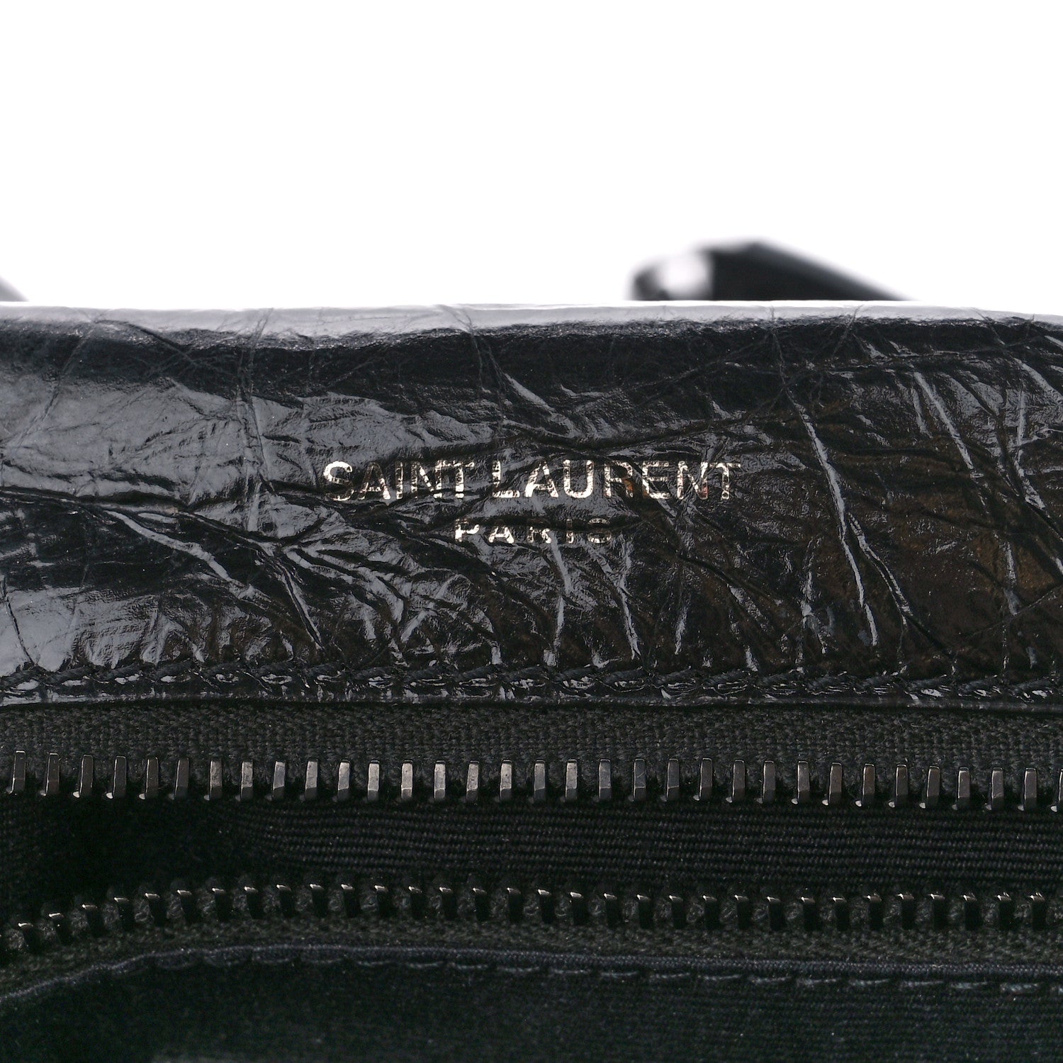 Saint Laurent Crinkled Calfskin Matelasse Monogram Medium Niki Chain Satchel Black 6 of 11