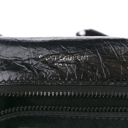 Saint Laurent Crinkled Calfskin Matelasse Monogram Medium Niki Chain Satchel Black 6 of 11