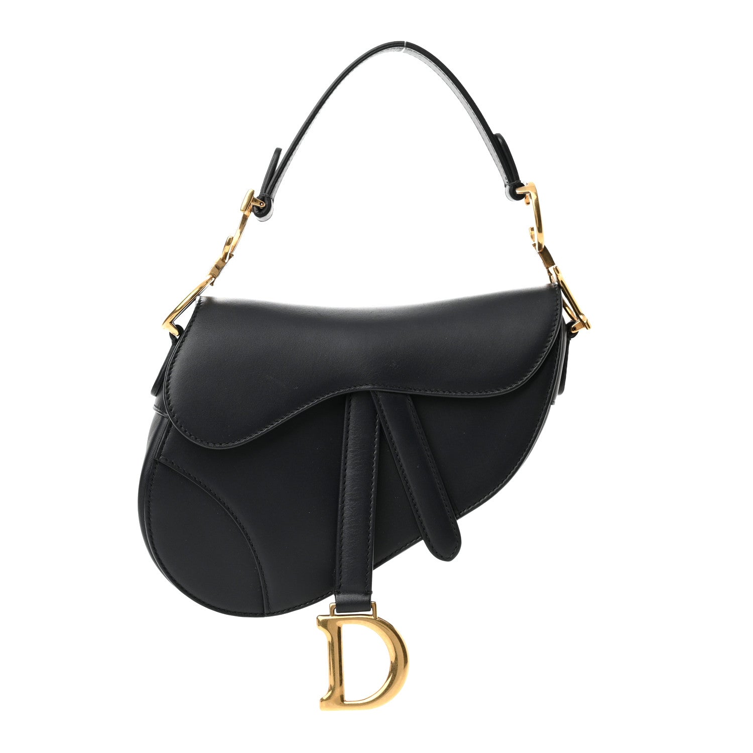 Christian Dior Grained Calfskin Mini Saddle Bag Navy 1 of 11