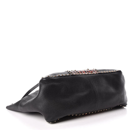 Valentino Garavani Grained Calfskin Tribal Large Rockstud Rolling Crossbody Tote Black 5 of 10