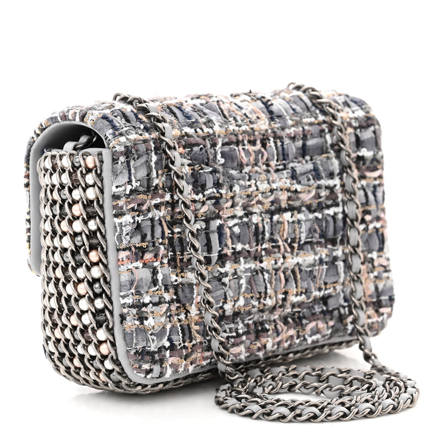 Quilted Mini River of Pearls Flap Bag