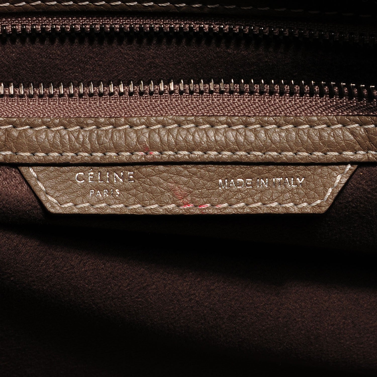 Celine Drummed Calfskin Micro Luggage Souris 6 of 8