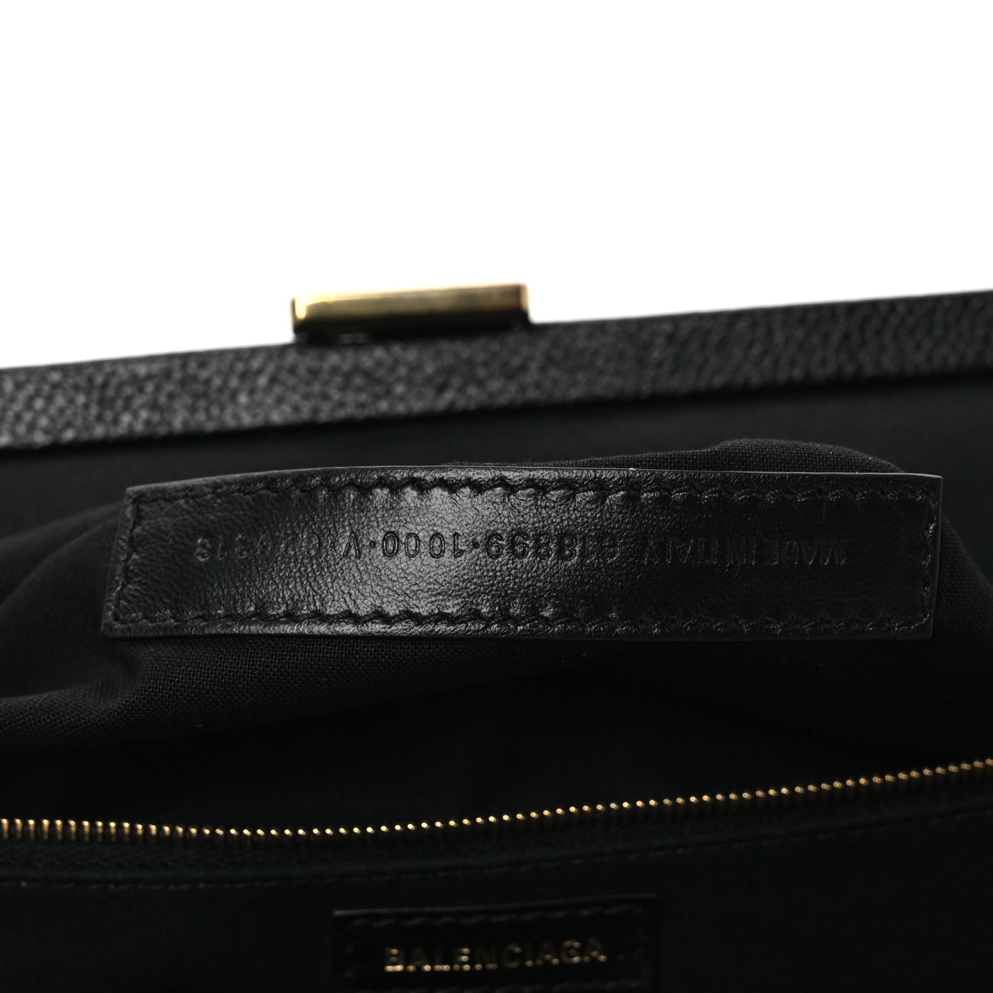 Grained Calfskin Logo Cloud Clutch XL Black