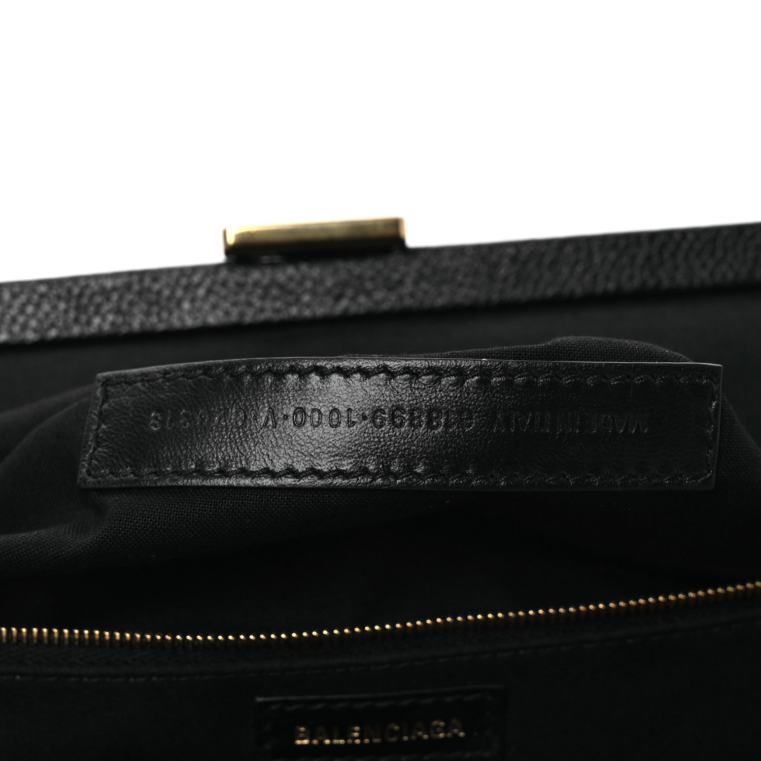 Balenciaga Grained Calfskin Logo Cloud Clutch XL Black 7 of 11