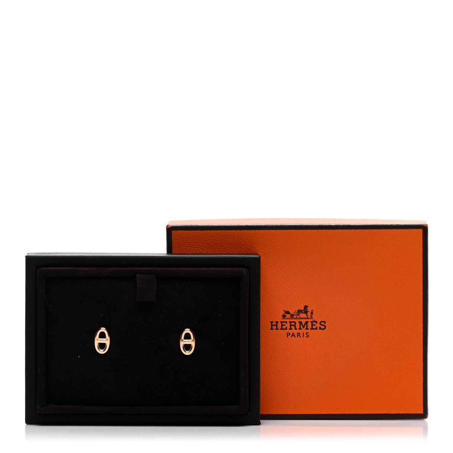 Hermes 18K Rose Gold TPM Farandole Stud Earrings 3 of 5