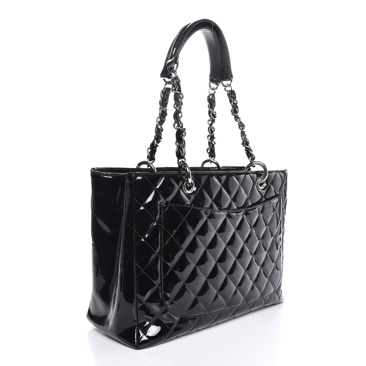 Patent Quilted Grand Shopping Tote GST Black