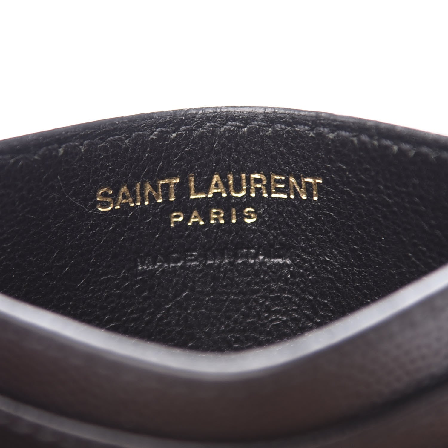 Saint Laurent Grain De Poudre Matelasse Chevron Monogram Credit Card Case Black 5 of 9
