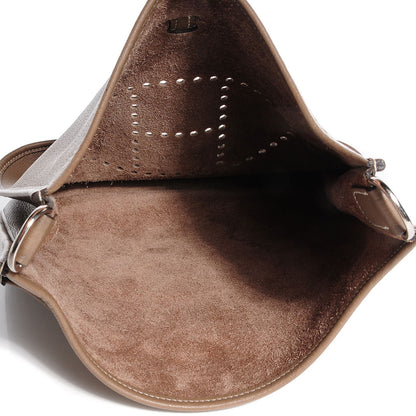 Hermes Taurillon Clemence Evelyne II PM Etoupe 16 of 17