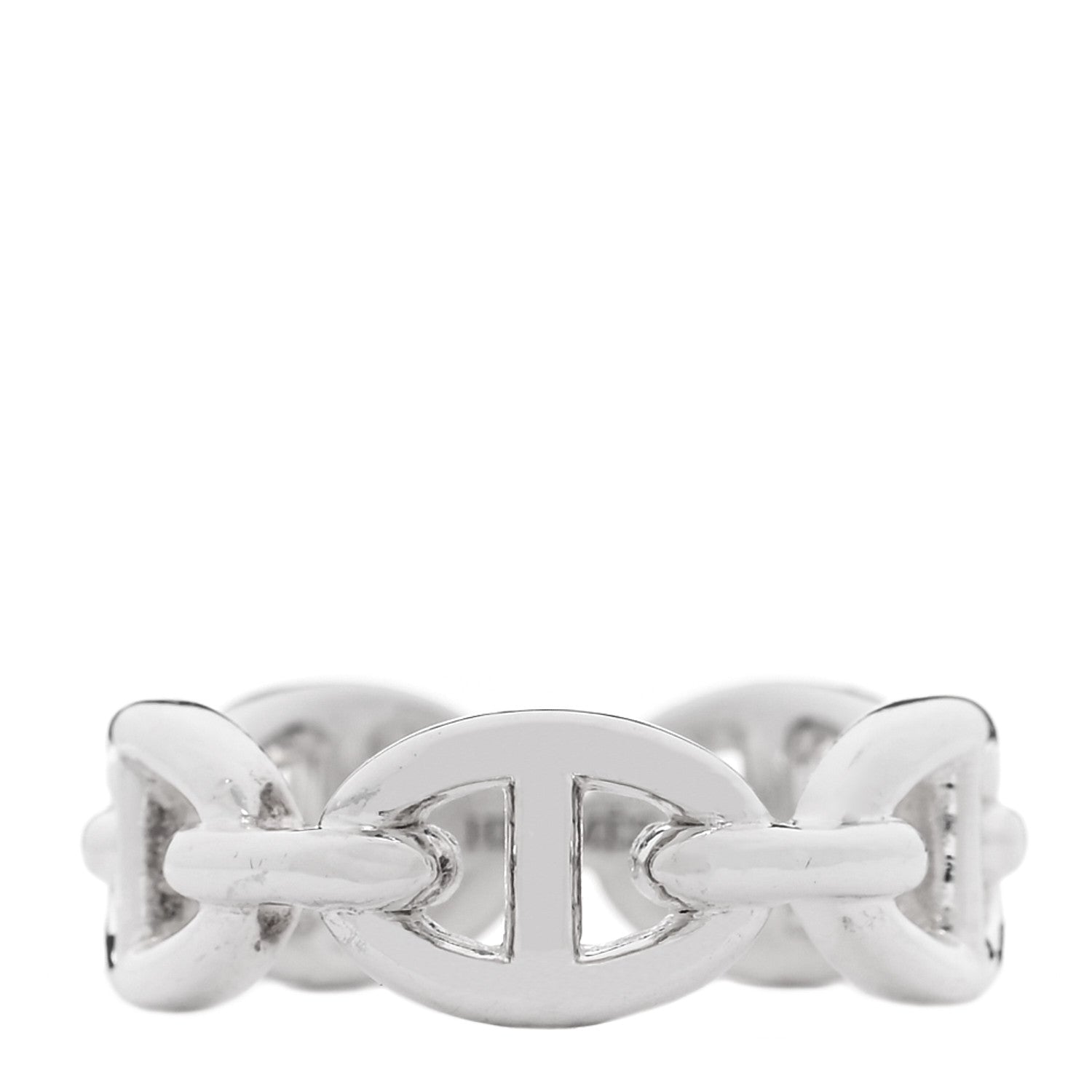Hermes Sterling Silver PM Chaine d'Ancre Enchainee Band Ring 52 6 1 of 4