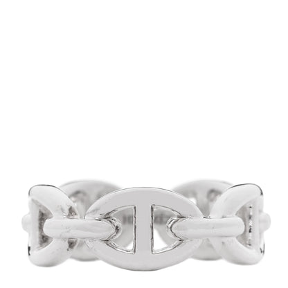 Hermes Sterling Silver PM Chaine d'Ancre Enchainee Band Ring 52 6 1 of 4
