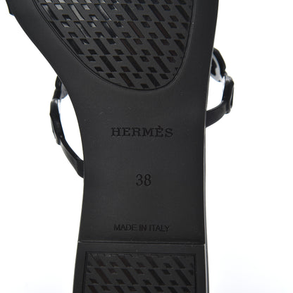 Hermes Rubber Chaine d'Ancre Rivage Sandals 38 Black 7 of 9