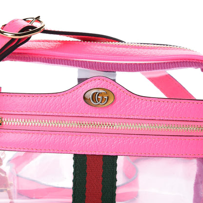 Gucci Vinyl Web Mini Ophidia Transparent Shoulder Bag Fluorescent Fuchsia 8 of 9