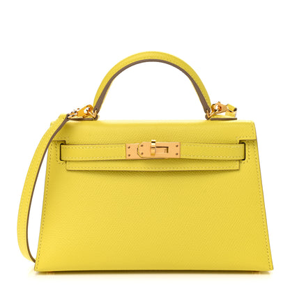 Hermes Epsom Mini Kelly Sellier 20 Lime 1 of 10