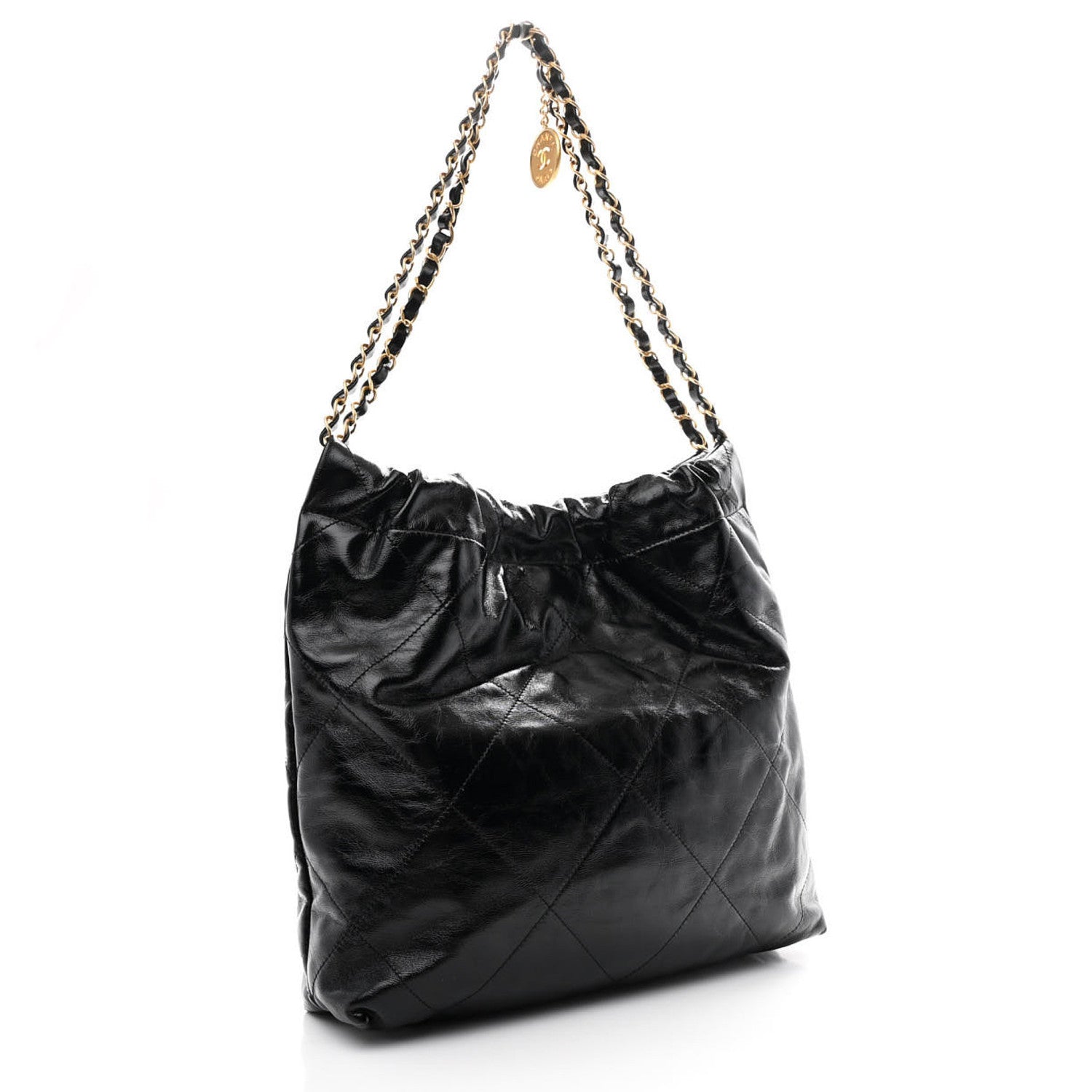 Chanel Glazed Calfskin  Quilted Small Chanel 22 Black 4 of 12
