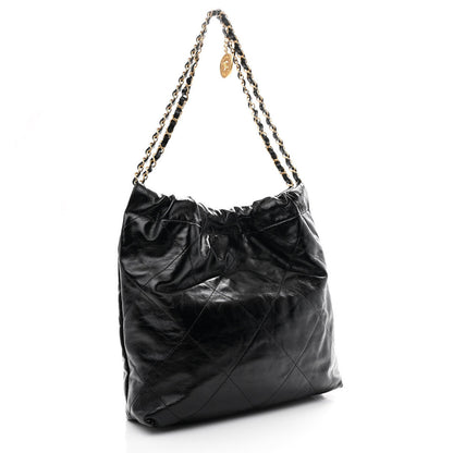 Chanel Glazed Calfskin  Quilted Small Chanel 22 Black 4 of 12