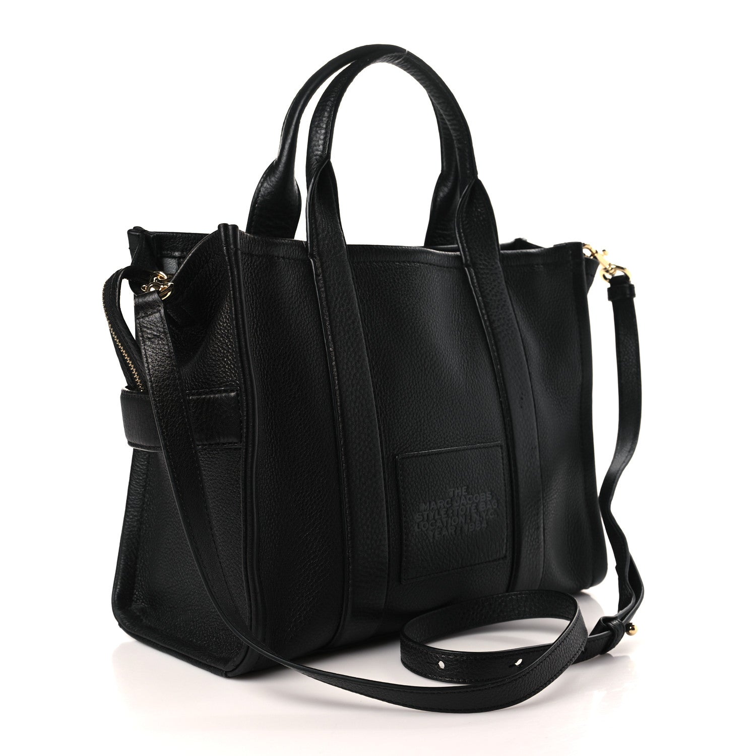 Marc Jacobs Grained Calfskin Medium The Tote Bag Black 3 of 8