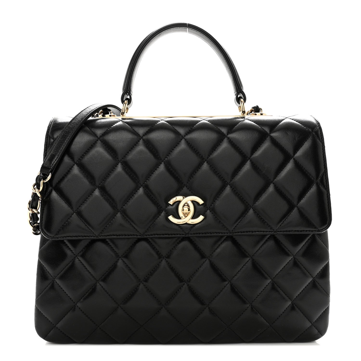 Chanel Lambskin Quilted Large Trendy CC Dual Handle Flap Bag Black 1 of 14