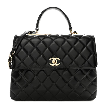 Chanel Lambskin Quilted Large Trendy CC Dual Handle Flap Bag Black 1 of 14