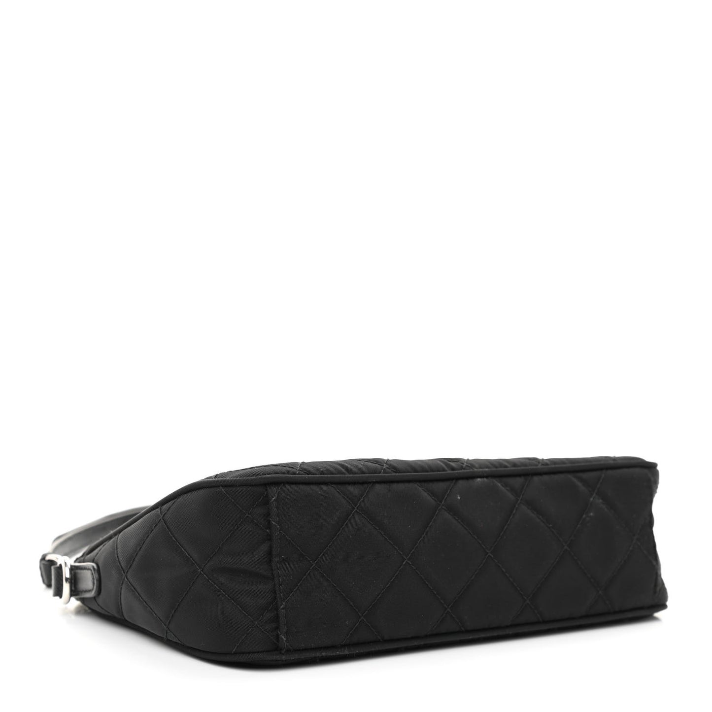 Nylon Tessuto Impuntu Quilted Crossbody Bag Black