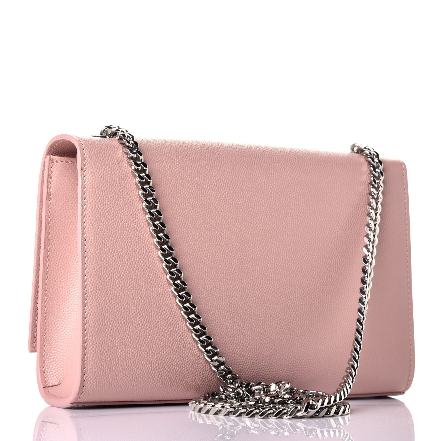 Saint Laurent Grain De Poudre Small Classic Monogram Kate Tassel Satchel Pale Blush 3 of 8