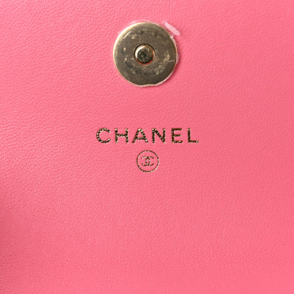 Chanel Lambskin Quilted CC Hook Card Holder Pink 6 of 8