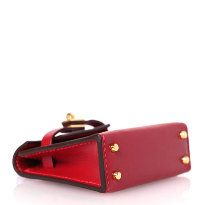Hermes Tadelakt Mini Kelly Twilly Bag Charm Rouge Vif 3 of 6