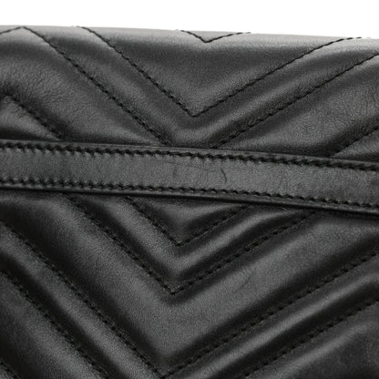 Gucci Calfskin Matelasse Pearly GG Marmont Chain Belt Bag Black 14 of 15