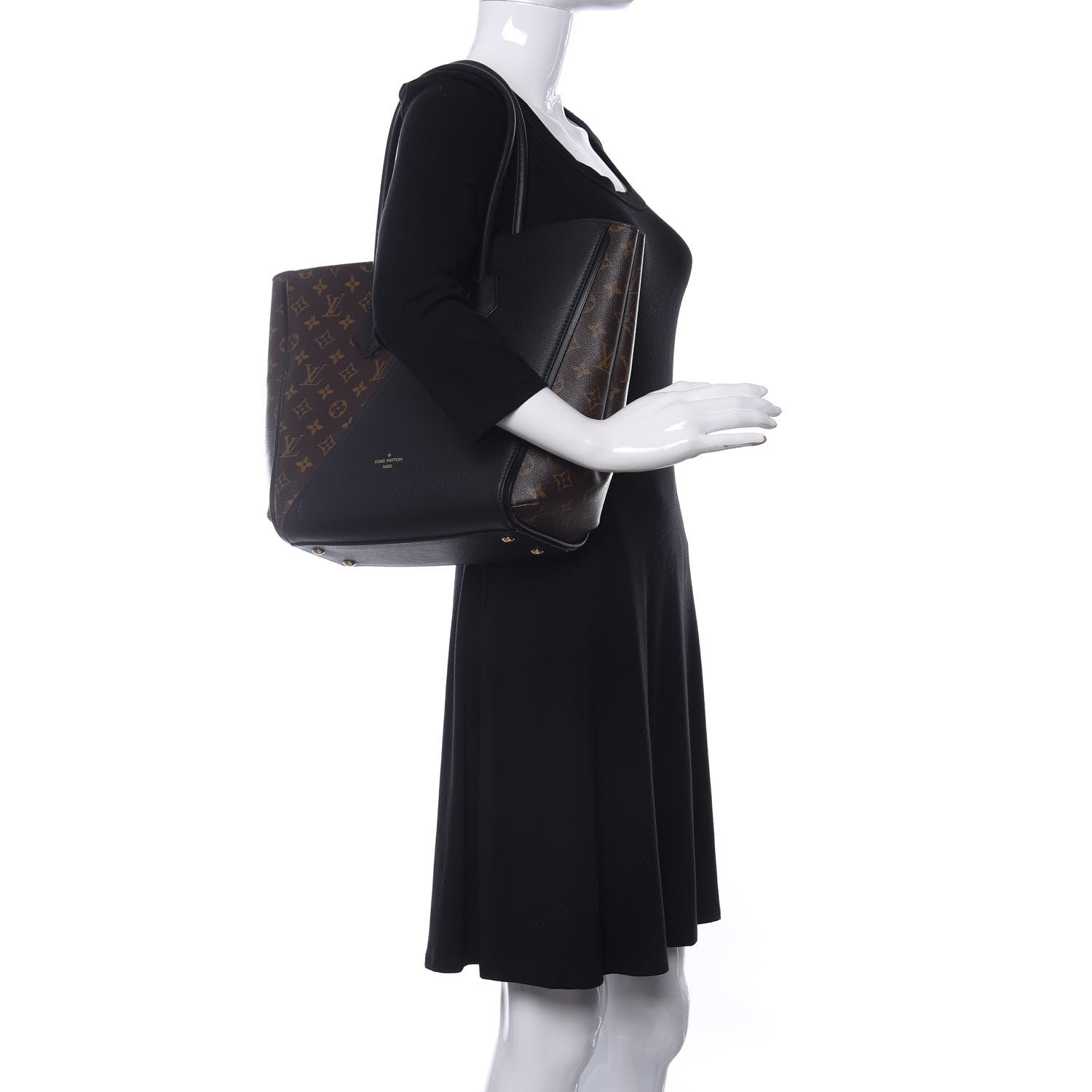 Louis Vuitton Calfskin Monogram Kimono Tote Black 2 of 9