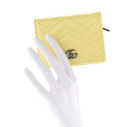 Gucci Calfskin Matelasse Mini GG Marmont Wallet On Chain Banana 2 of 12