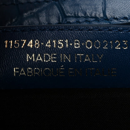 Balenciaga Calfskin Crocodile Embossed Classic Silver Hardware City Bleu Marine 8 of 12