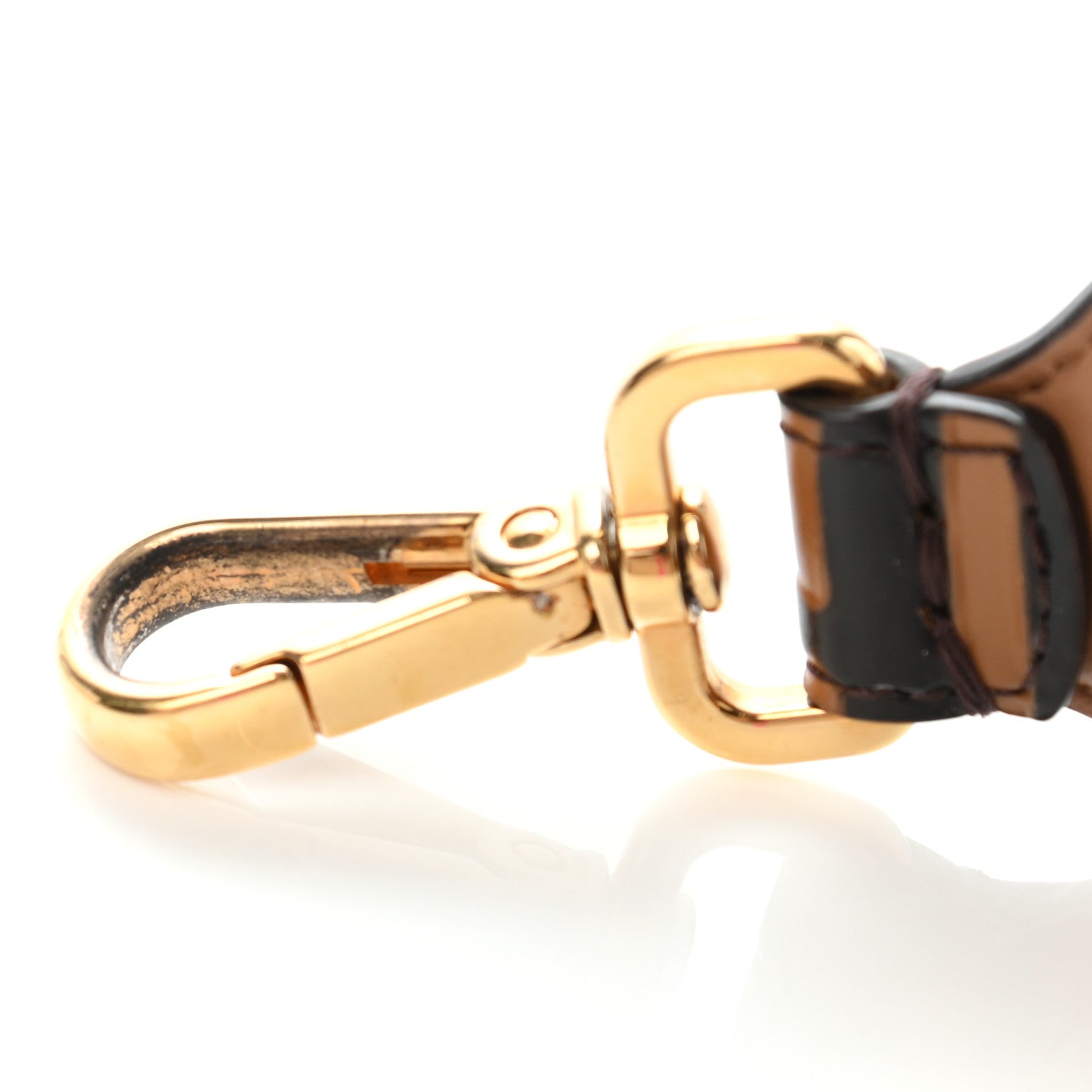 Fendi Calfskin FF 1974 Embossed Mini Strap You Tobacco Black 6 of 7